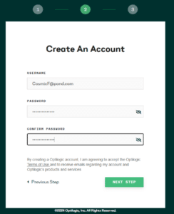 Create an Account Passwords