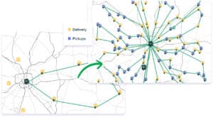 Interleaved Routing in Hopper Transportation Optimization